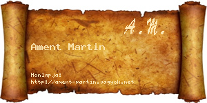 Ament Martin névjegykártya
